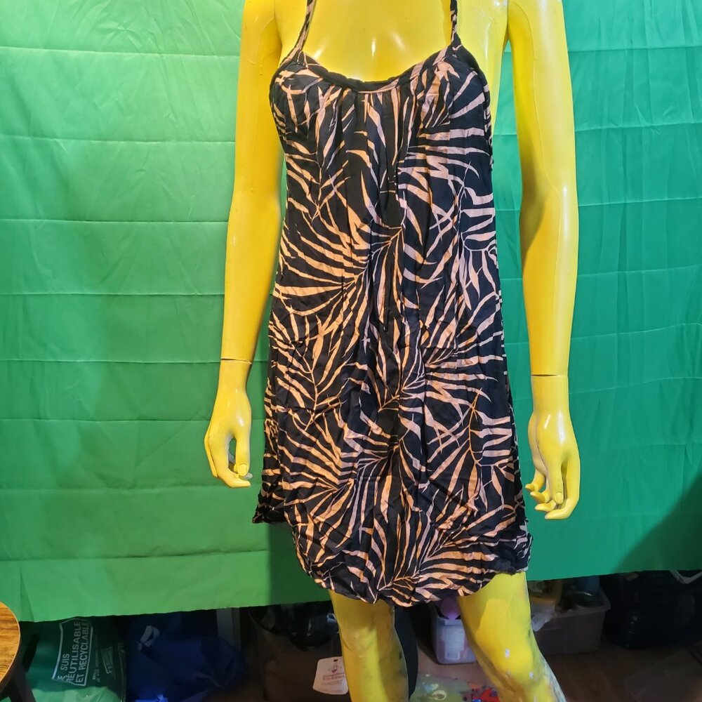 Women Little cute summer dress midi pattern vintage 80's M animal